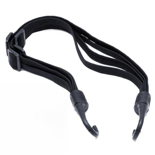 Lagomloot Correa elástica para equipaje, cuerda de carga de alta resistencia con ganchos para portaequipajes de bicicleta, color negro, 60 cm