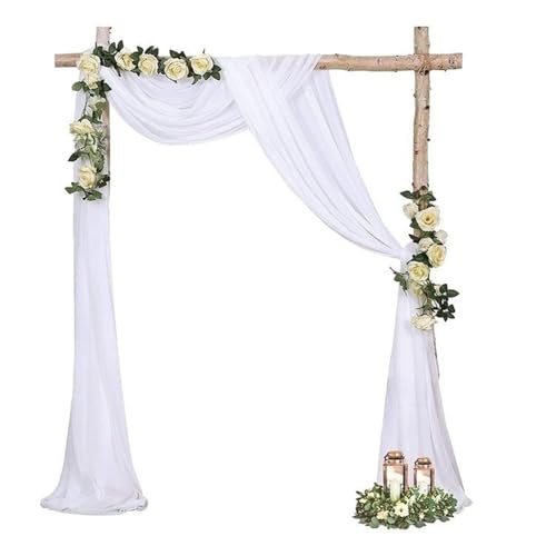 FUANA Tela de gasa transparente para bodas, 300 x 75 cm, telón de fondo de poliéster, despedidas de soltera, fiestas al aire libre y ceremonias de iglesia