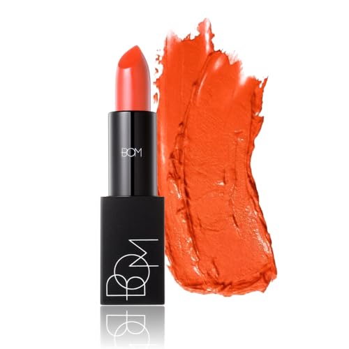 BOM COSMETICS My Lipstick #803 My Orange 0.12 oz Long Lasting Lipstick for Soft & Vibrant Color Lips, Lip Care with Vitamin E & 5 Oils, Korean Makeup