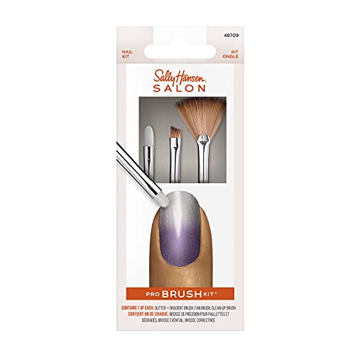 Sally Hansen Nail Salon Pro Brush Kit, 1 Pack, Nail Art Brush Kit, Nail Tools #TOP28