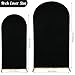 Set of 2 Wedding Arch Cover 2-Sided Round Top Spandex Fitted Arch Backdrop Cover for Birthday Party Baby Shower Wedding Arch Stand Decor（7.2FT, 6FT, Black）