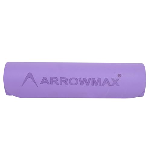 Image of Arrowmax 4mm Yoga Mat with Carry Cover for Men & Women, Anti-Skid Exercise Mat for Yoga, Pilates, Meditation, Stretching & Home Workout, Lightweight Portable Fitness Mat (PURPLE)