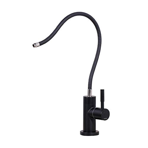 1/4 '' Wasserhahn Umkehrosmose Schwarz Edelstahl Wasserhahn Für Sauberes Wasser Direktes Trinken Universelle Rotation Küchenarmatur Osmose-B Cover