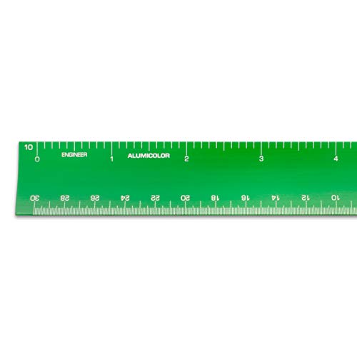 Image of Alumicolor 6-inch Aluminum Engineer Hollow Scale for School, Office, Art and Drafting, 6IN, Green