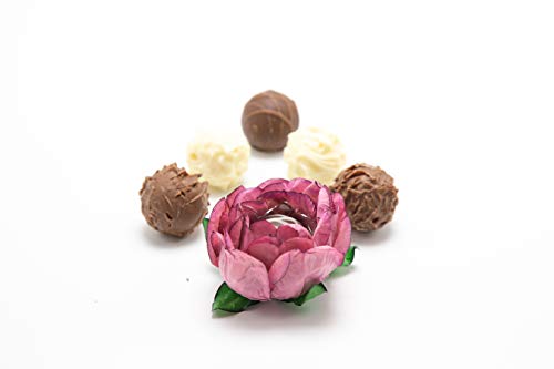 Truffilio Handmade Paper Truffle Wrappers, Truffle Liners, Truffle Cups For Baby Shower Bridal Shower Birthday Party Wedding - Pack Of 24 (Peony Dusty Rose) #TOP2