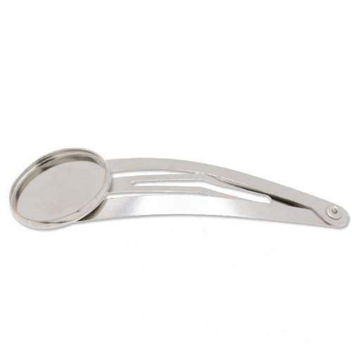 Rosebeading Pino banhado a ródio de imitação com bisel, cabochão de 18 mm, 20 unidades