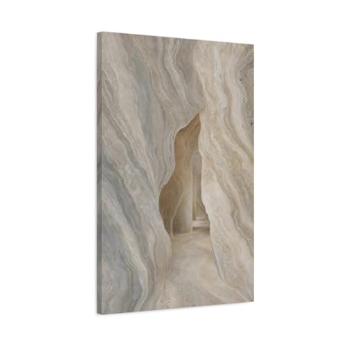 Nature Stone Cave toile beige gris 50x75 cm décoration salon