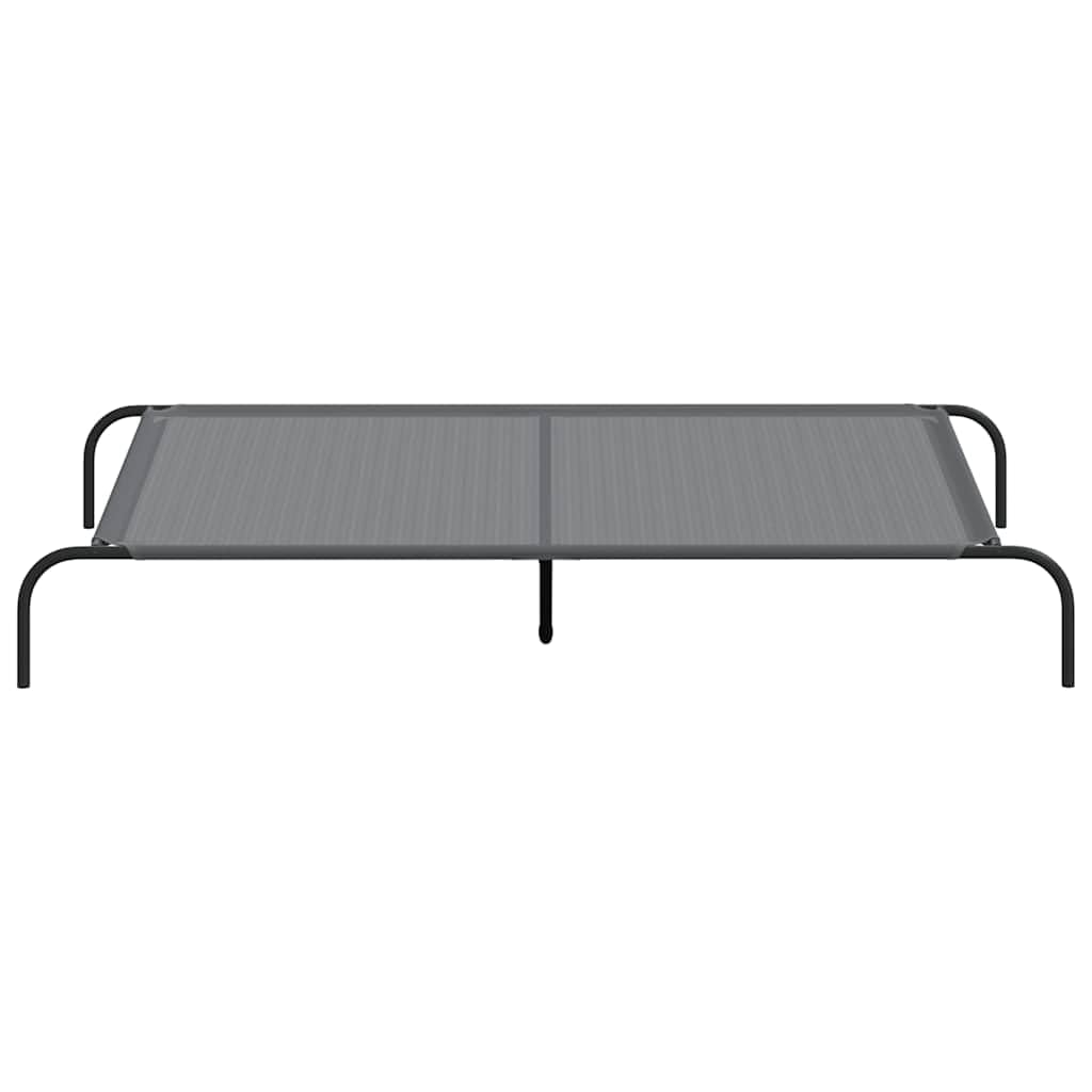 vidaXL Cama elevada para Perros Gris 150x90x20 cm textilene y Acero, Cama elevada para Perros, Cama para Perros para Exteriores, Cama refrescante para Perros