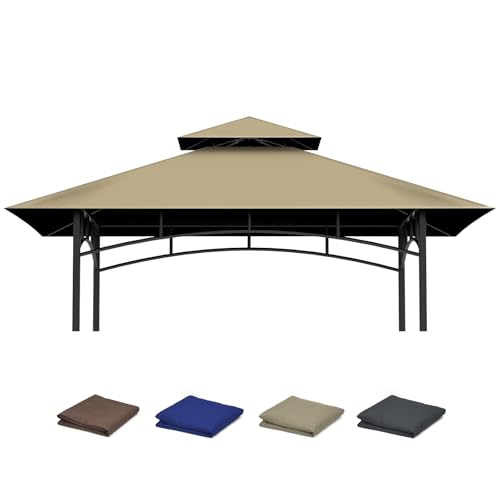 Grill Gazebo Replacement Roof, 5x8ft Outdoor BBQ Gazebo Canopy Cover,