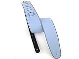 Correa para guitarra y bajo de piel, 8 cm de ancho, estilo personalizado T803S, azul claro