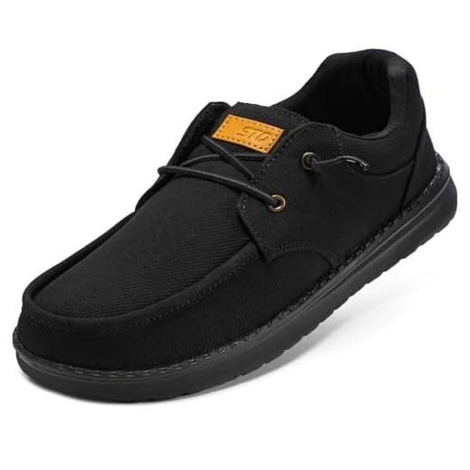STQ Walking Shoes for Men with Arch Support Slip on Loafers Plantar Fasciitis Relief Breeze Shoes All Black Size 11