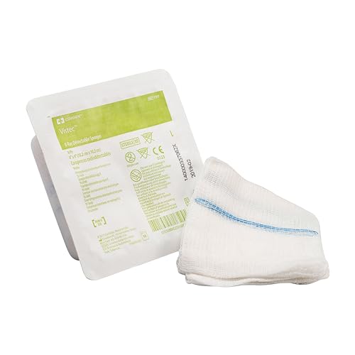 Vistec™ X-Ray Detectable Sponge, Sterile, Branded, 4 X 3-1/2IN, 32 ply
