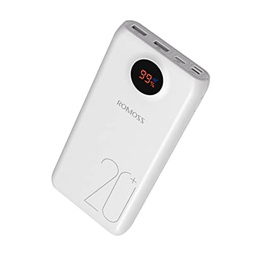 ROMOSS Power Bank, 20000mAh PD Portable Charger 18W 2 Outputs and 3 Inputs External Battery Packs Compatible for iPhone 12/11/XS/X/XR/8/8P, iPad Pro, Nintendo Switch, Samsung and Other Smart Devices ROMOSS Power Bank, 20000mAh PD Portable Charger 18W 2 Outputs and 3 Inputs External Battery Packs Compatible for iPhone 12/11/XS/X/XR/8/8P, iPad Pro, Nintendo Switch, Samsung and Other Smart Devices