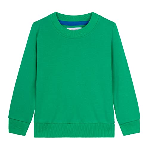 Mud Kingdom 2 Years Girls Sweatshirt for Toddler Girl Crew Neck Sport Tops Terry Solid Pullover Plain Cotton Green