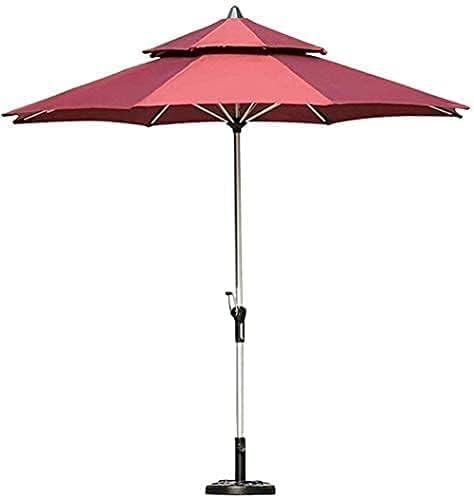 Housewares Sun Parasol Umbrella Garden Outdoor Patio Umbrella Table Market Umbrella with Base, Portable Offset Patio Umbrella for Poolside, Deck, Garden, Backyard, Pool (Size : Dar (Wine Red)