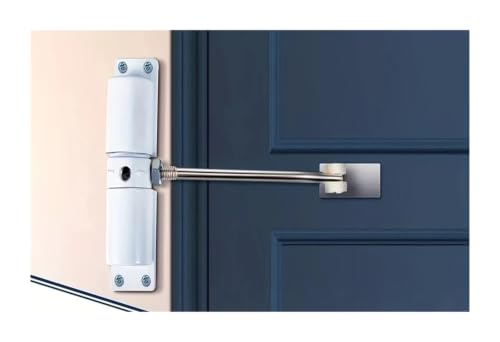 Cierrapuertas automático ajustable blanco: control de cierre para interior y exterior 5