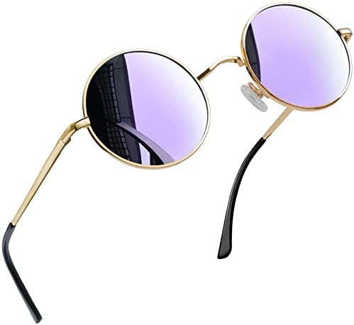 Joopin Vintage Polarised Round Sunglasses Mens - UV400 Protection Retro Hippy Sun Glasses Circle Sunglasses for Women and Men