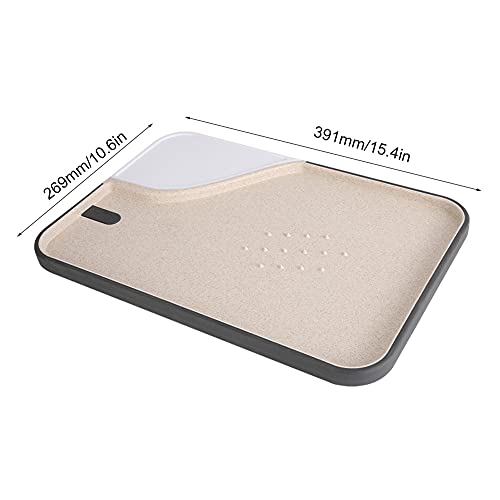 Multifunctionele dubbelzijdige snijplank snijplank tarwestro + siliconen voor thuiskeuken(Beige) - Image 3