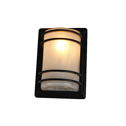 Preisvergleich Produktbild GOHHK Außenwandleuchten Rustikal IP65 Außenleuchte Retro wasserdichte und regensichere Außenleuchten Sandschwarz 1- Flammig E27 Außenleuchte aus Aluminiumdruckguss-Außenleuchte Striped Style