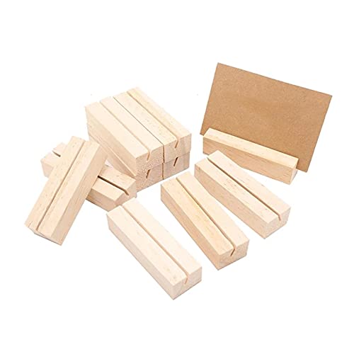 JKXWX 10 PCS Titular de la Tarjeta de presentación de Madera Clips de Nota de Madera Foto Titular de la Foto Soporte de la Tarjeta de Negocios Vertical Tarjeta de Visita Organizador de Escritorio