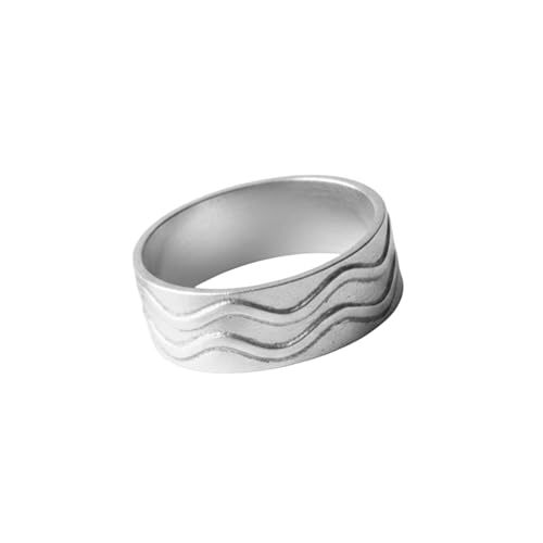 Boho Contemporary Style Wedding Band Ring 925 Sterling Silver Subtle