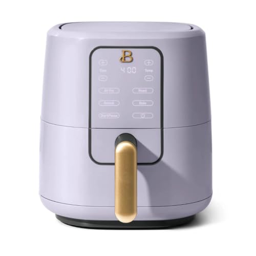 Beautiful Drew Barrymore 3-Quart Digital Air Fryer, TurboCrisp Technology, 4 Presets, 170°F-400°F, Non-Stick, Dishwasher Safe, 1200 Watt.(Lavender)