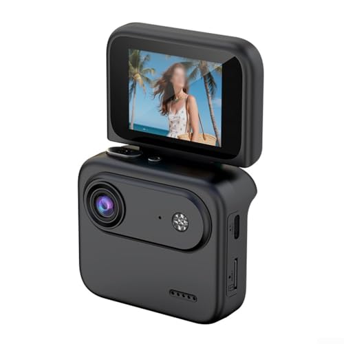 Springwillfly Cámara de acción 4K Estabilización electrónica Pantalla abatible Carga rápida Pantalla de 2.0 pulgadas Batería 800mAh Vista panorámica 360 128GB TF Tarjeta Soporte ABS ligero (negro)