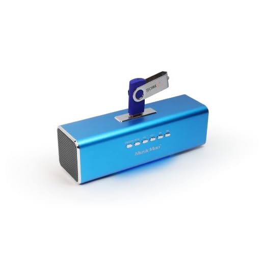 MusicMan MA Lautsprecher (MP3-Player, Soundstation & Radio, USB, Line-In) blau