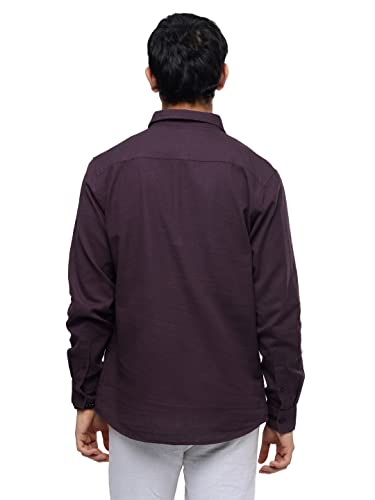 Image of The Souled Store Bold Black Men and Boys Long Sleeve Collared Neck Buttoned Front Regular Fit Cotton Linen Shirts