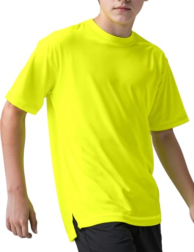 Spring&Gege Boys and Girls UPF 50+ Quick Dry Short Sleeve Neon T Shirts Kids Rash Guard Athletic Workout Tees2