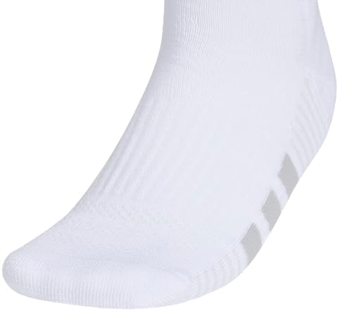 adidas Women's Cushioned Crew Socks (3 Pairs) Durable & Comfortable, White/Clear Onix Grey/Clear Grey/4, Medium - 4