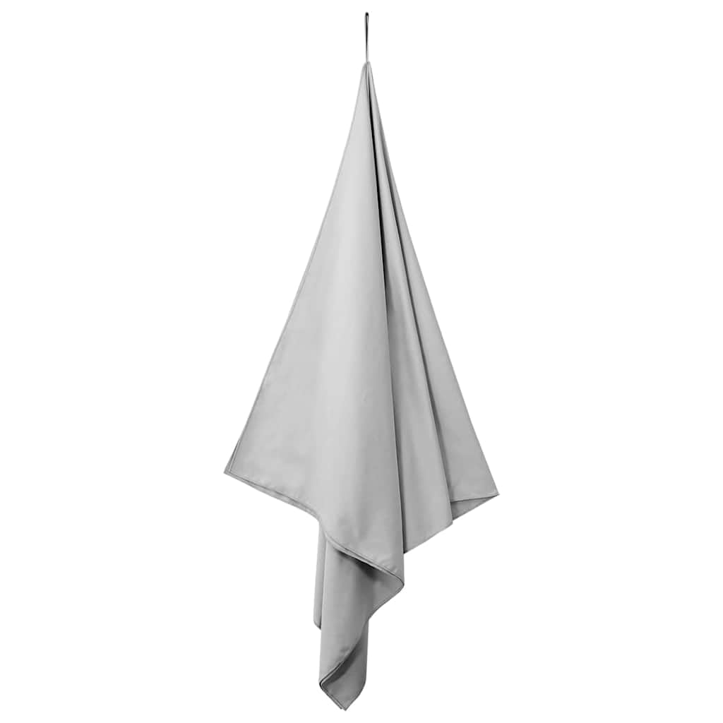 Lot de 2 serviettes de sport grises 180 x 90 cm en polyester polyamide à séchage rapide pour salle de sport, douche, voyage, plage, sauna