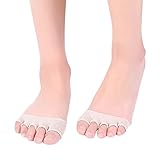 Generic Herren Socken 39-42 3 paar solide Women half Palm Open Zehen Socken Unsichtbare Socken Sweat-absorbierende Socken Schwammpolster Kinder Sneaker Socken Mädchen 23 (Beige, One Size)