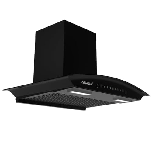 Image of ZENPURE Nadia-75 Auto Clean Kitchen Chimney | 1350 CMH Powerful Suction | Wall Mounted | Touch Control | Baffle Filter | Black Finish