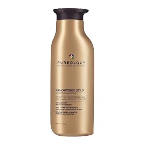 Pureology Nanoworks Gold, Shampoo, For Fine, Very Dry, Colour-Treated Hair, Renews Softness And Shine, Vegan Formulas, Sulphate Free, 266ml