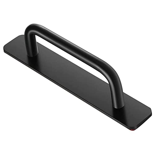 Gadpiparty Manija para Puerta de Armario y Puerta Corrediza Mango Metálico de Aluminio Sólido sin Perforación Resistente para Cocina Baño y Dormitorio Acabado Negro Pequeño Fácil Instalación