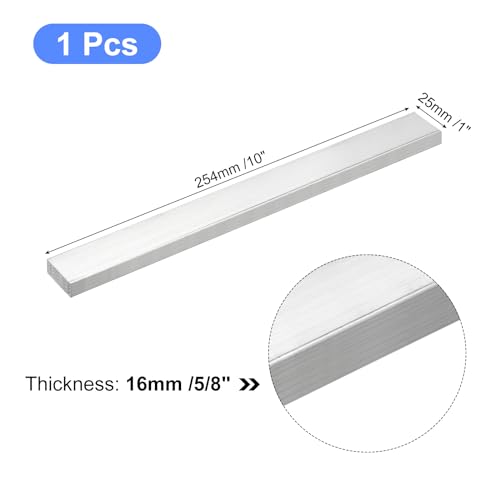 Image of uxcell Square Aluminum Flat Bar, 5 /8 inch Thick 1 inch Width 10 inch Length Square Aluminum Bar 6061 Aluminum Flat Plate, 16 x 25 x 254mm T6511 Solid New Mill Stock for Industrial Building