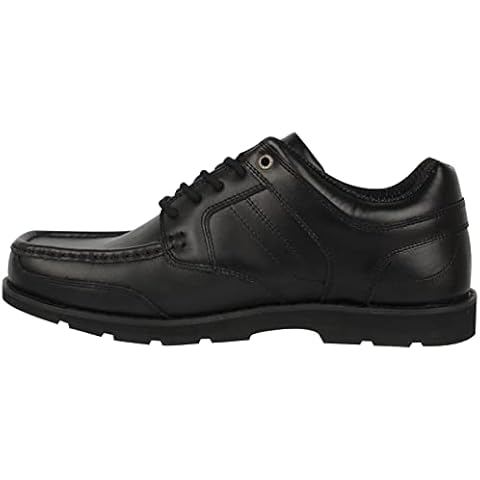 Kangol Mens Harrow Leather Eyelets Lace Up Shoes Moulded Sole Stitched Detail Black UK 9 (43) Cover