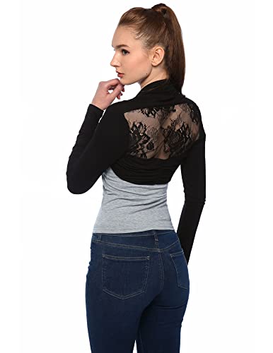 AmélieBoutik Women Lace Back Bolero Cropped Cardigan Shrug4