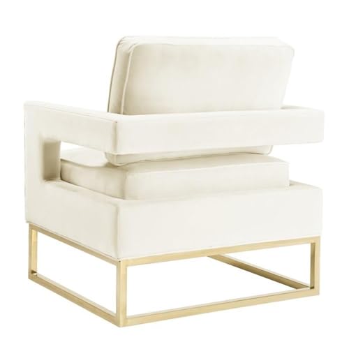 Sillón Moderno Terciopelo Crema Plegable miniatura 5