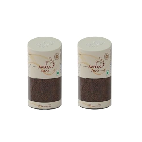 Image of Aveon Cafe Premium Instant Coffee - 50g Jar (Pack of 2) | Finely Agglomerated Coffee Blend | Rich Aroma & Smooth Flavor | Crafted with 100% Arabica & Robusta | Instant Coffee Perfection