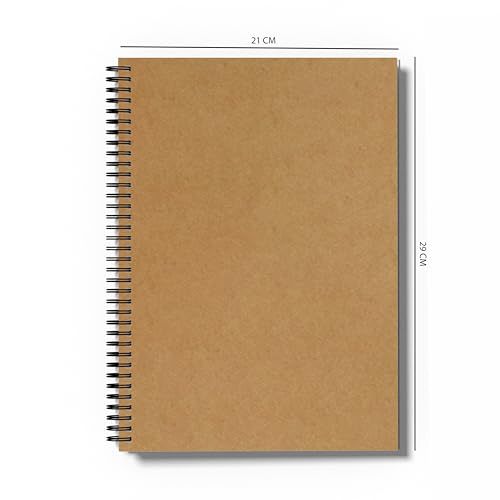 Image of PaperO A4 Square Grid Notebook | 5mm Graph Paper | 100 Pages | Kraft Cover | A4 Size (8.5 x 11 Inches) Ideal for Architects, Designers, Engineers, Students, Drawing, Sketching & Mathematics | Blank Grid Book