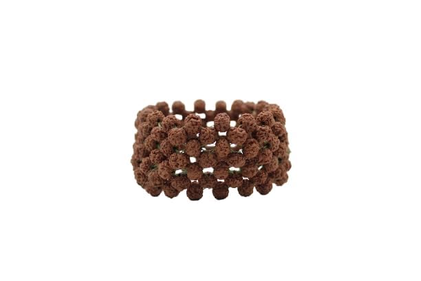 DEVAMA THE DIVINE Brown Multiline Rudraksha Bracelet for Men and Women Original, Stretchable Wrist Band with 5 Mukhi Natural Rudraksha Beads, Handband Multilayer Cuff (9mm) (B0DC4731M1) Amazon Price History, Amazon Price Tracker