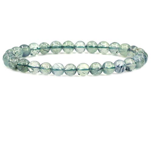 Amandastone Natural A Grade Prehnite 6Mm Round Beads Stretch Bracelet 7 Inch #TOP12