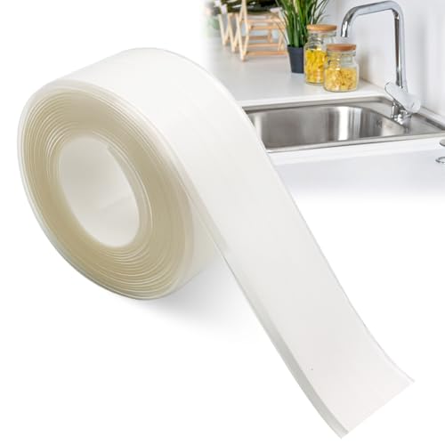 Scettar Dichtungsband Selbstklebend， 7m Fugenband Selbstklebend， Selbstklebendes Wasserdichtes Dichtungsband für Fenster WC Küche Bad, Lücke, Fliese ，Klebeband Wasserdicht（Weiß） (2)