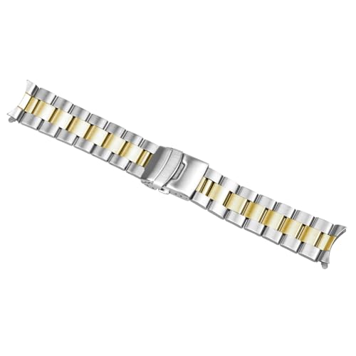 Juntan 20mm 22mm Watch Strap Stainless Steel Curved Ends Watch Band Tapered Metal Watch Replacement Bracelet for Men Women with Deployment Buckle Black Silver