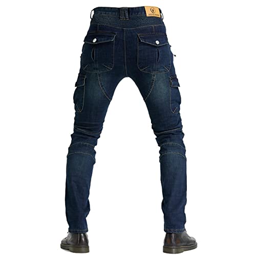 Calças De Motocicleta Dos Homens Calça Jeans Para Corrida De Bicicleta Suja Tecido Elástico, Equipam