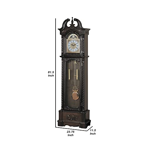 Benzara Grandfather Clock Brown - Thumbnail 5
