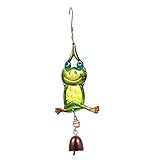 PartyKindom Frog Wind Chimes, Frog Hanging Bell Pendant Wind Chime Windchime for Home Indoor Outdoor