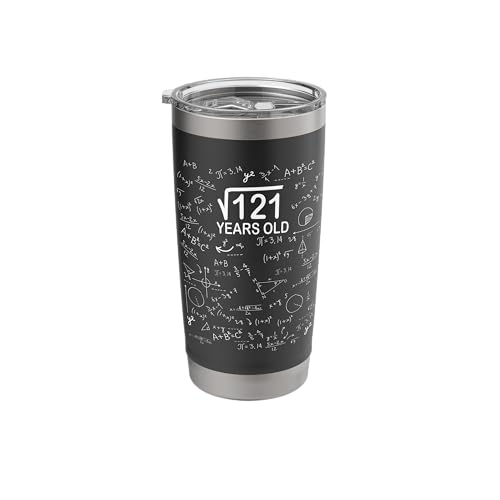 Square Root of 121 Math 11th Birthday Gift 11 Years Old Stainless Steel Insulated Tumbler